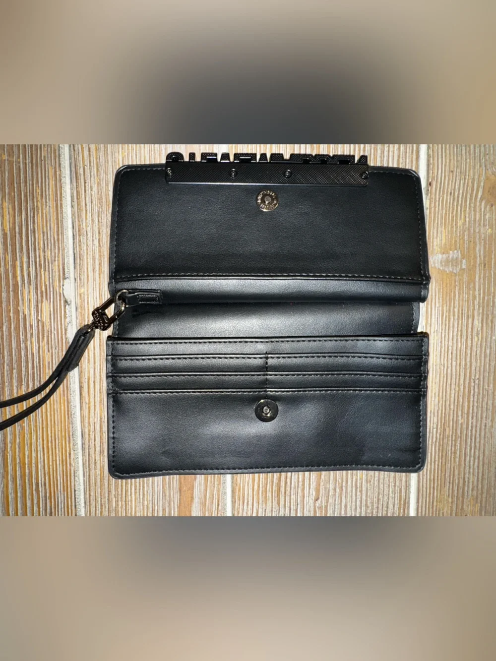 Steve Madden Cabby Black Men’s Wristlet with gun metal hardware Clutch NWOT